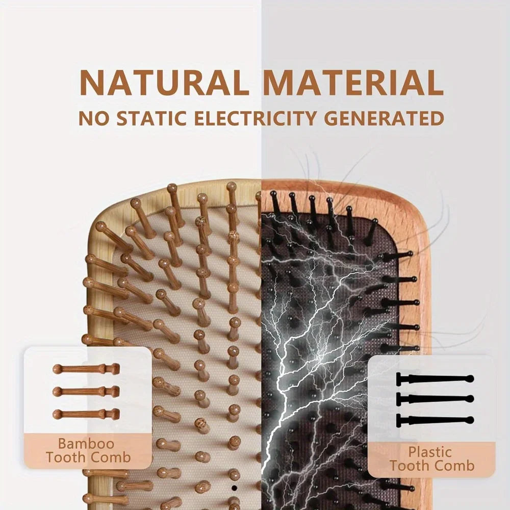 Natural Bamboo Hair Brush – Detangle, Reduce Breakage & Stimulate Growth