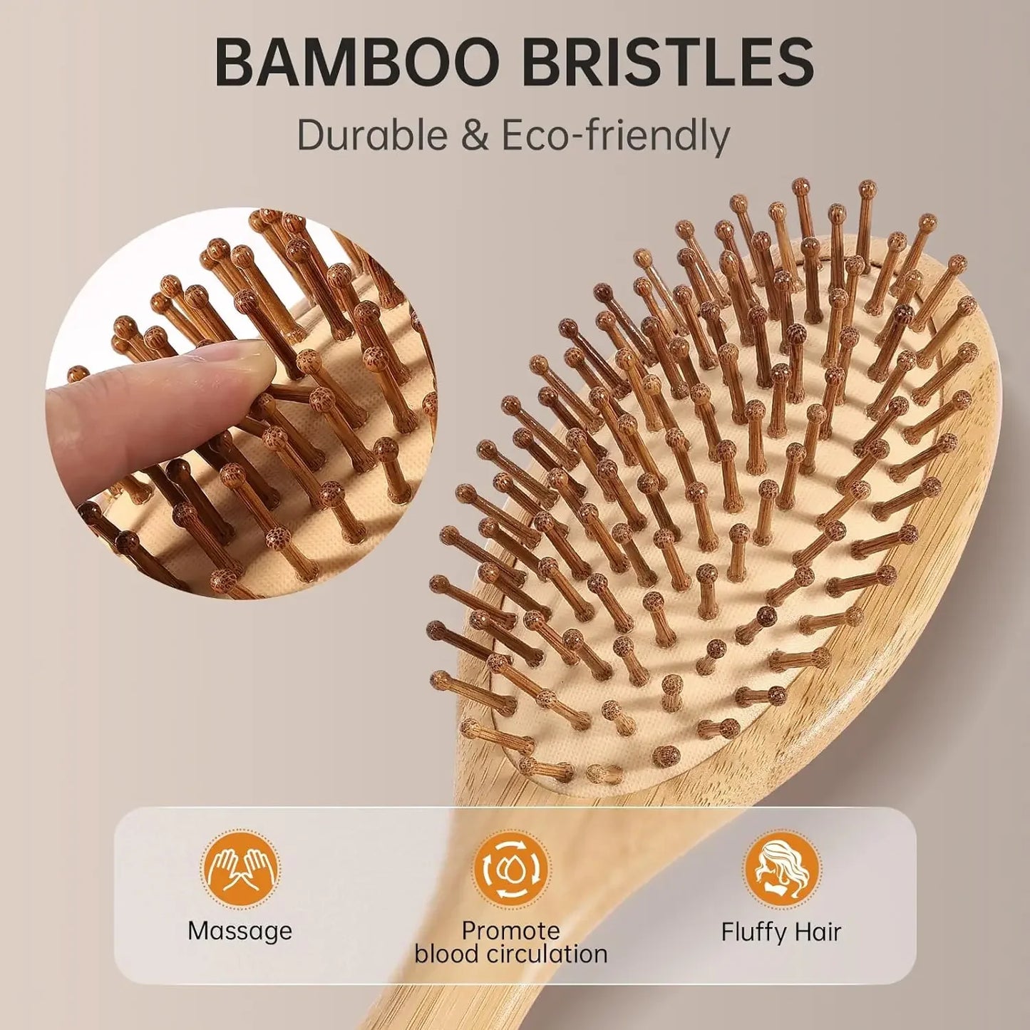 Natural Bamboo Hair Brush – Detangle, Reduce Breakage & Stimulate Growth