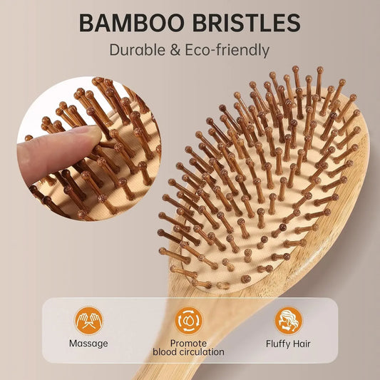 Natural Bamboo Hair Brush – Detangle, Reduce Breakage & Stimulate Growth