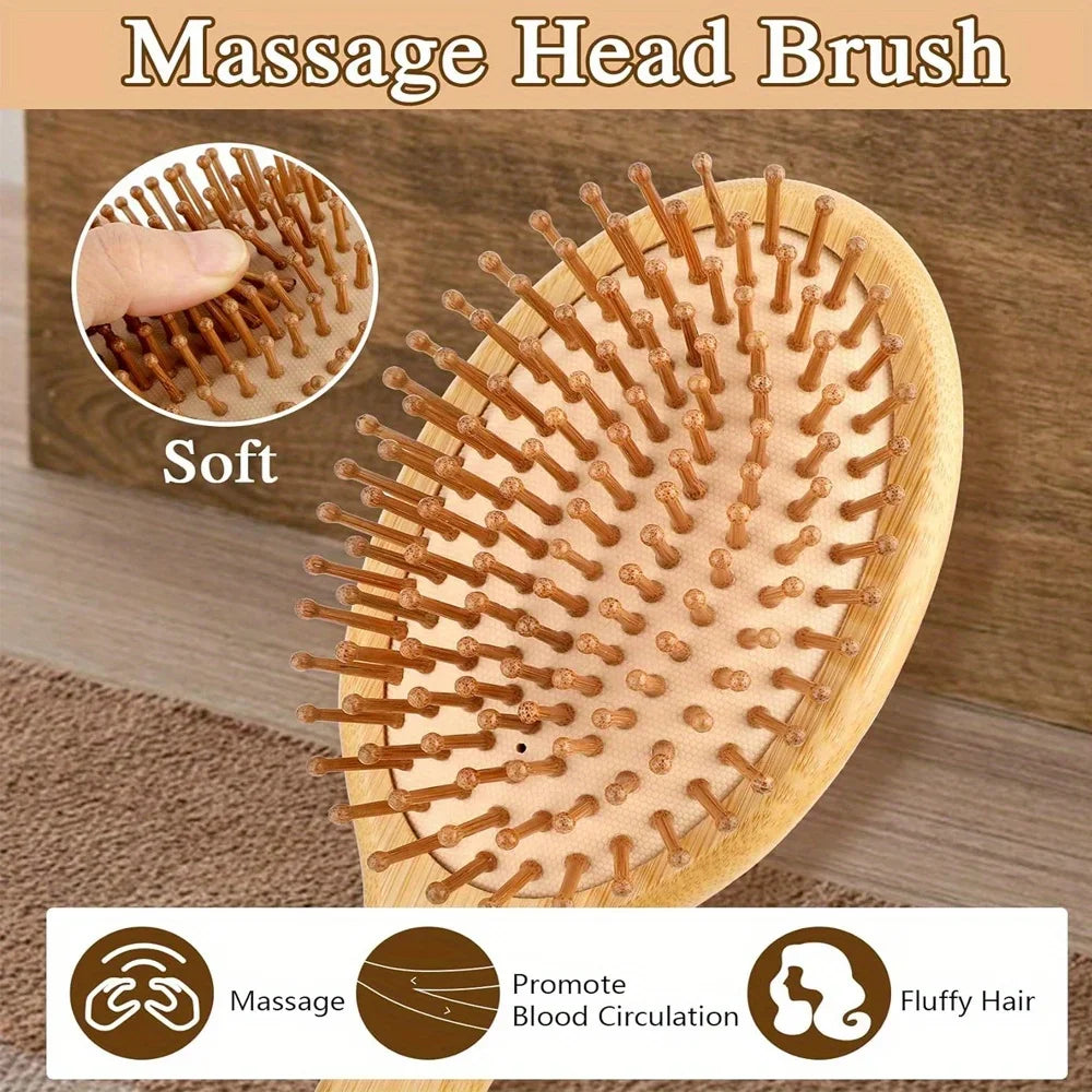 Natural Bamboo Hair Brush – Detangle, Reduce Breakage & Stimulate Growth
