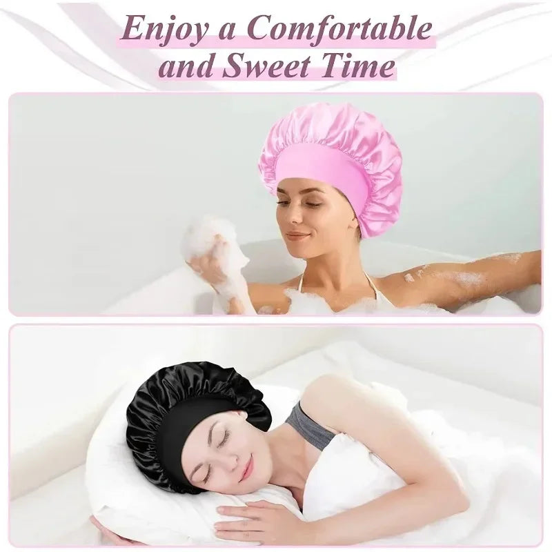 Silk Hair Bonnet – Overnight– Anti-Frizz, Hair Protection & Moisture Care
