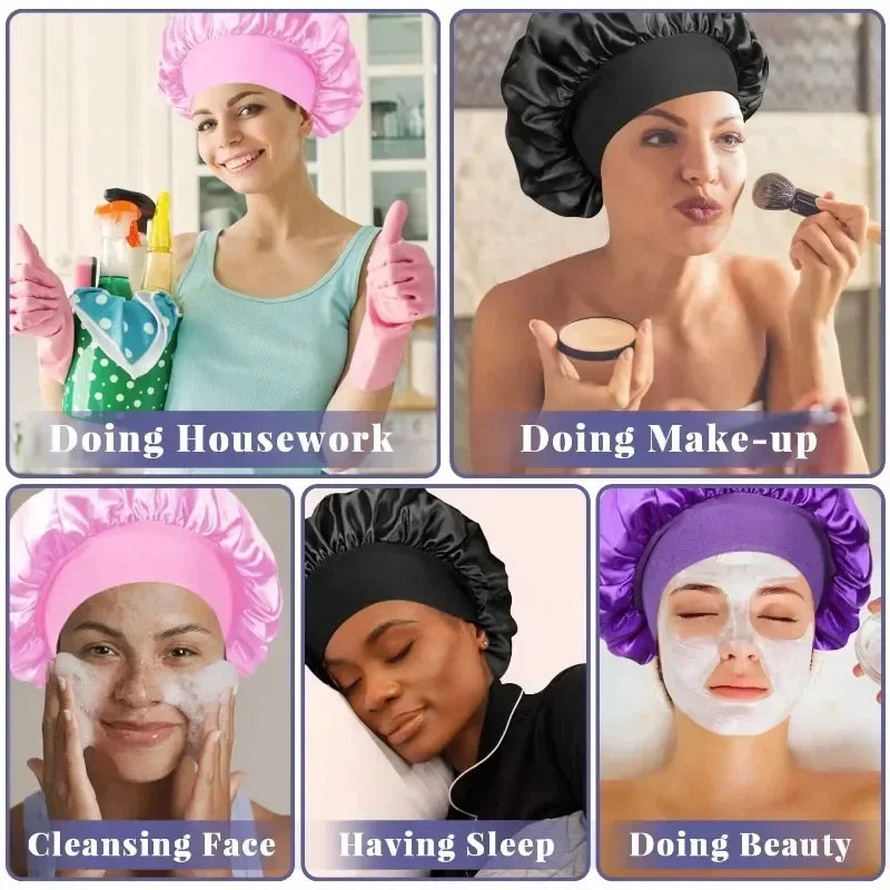 Silk Hair Bonnet – Overnight– Anti-Frizz, Hair Protection & Moisture Care