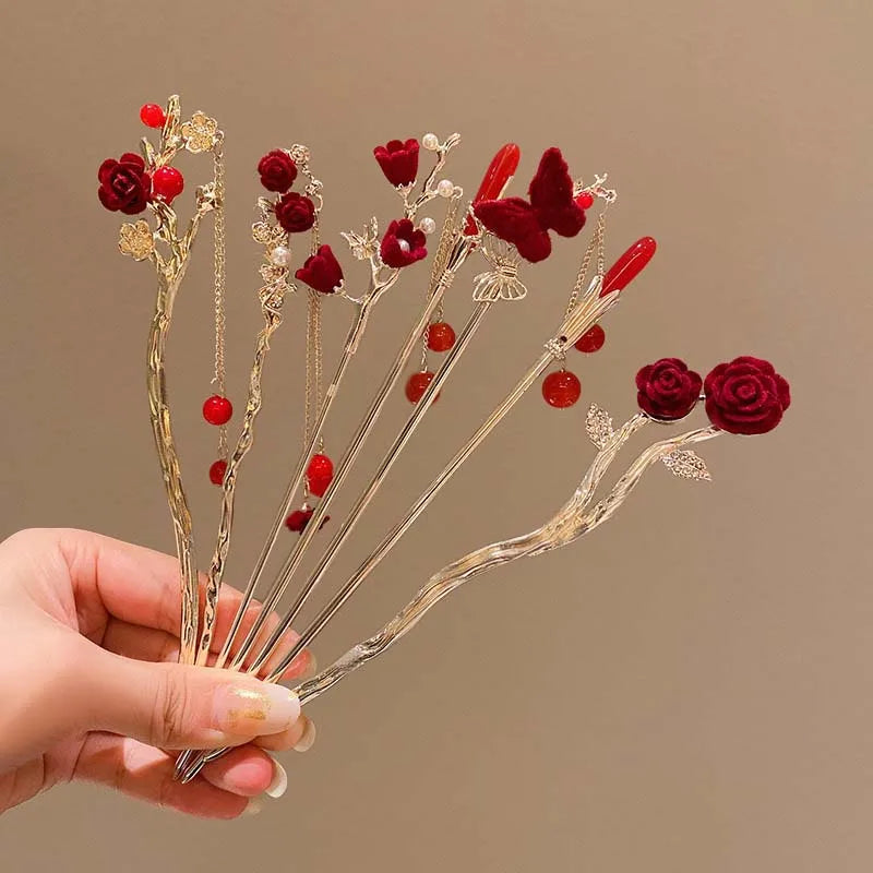 Scarlet Muse Hair Pins