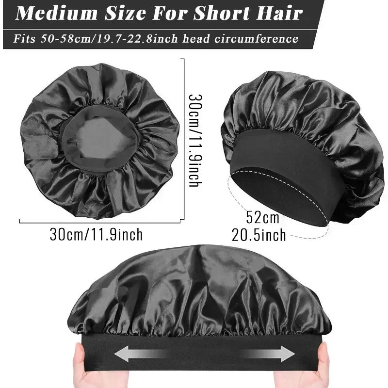 Silk Hair Bonnet – Overnight– Anti-Frizz, Hair Protection & Moisture Care